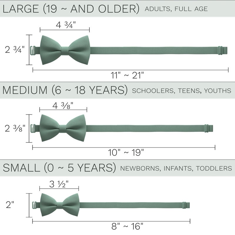 Bow Tie House Men's Classic Pre-Tied Bow Tie Formal Solid Tuxedo (Large, Green Fern) - Image 4